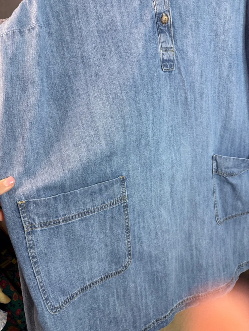 Old Navy Light Blue Denim Long-Sleeve Shirt Dress - Picture 4 of 7